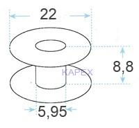 Cievka hliníková PFAFF 21,8x6x8,9 mm