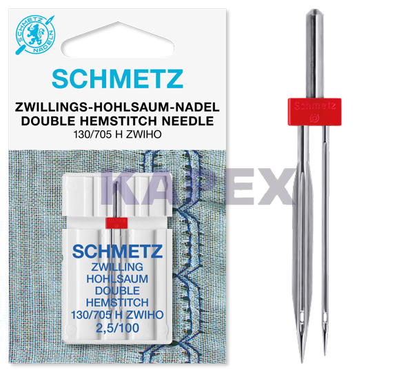 130/705 H-ZWIHO 2,5 mm DOUBLE HEMSTITCH 2.5/100 SES