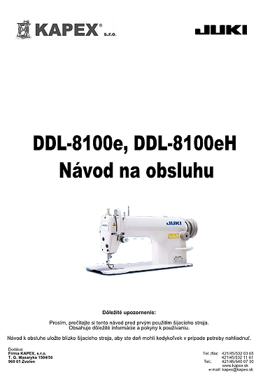 JUKI DDL- 8100e (eH) Návod na použitie