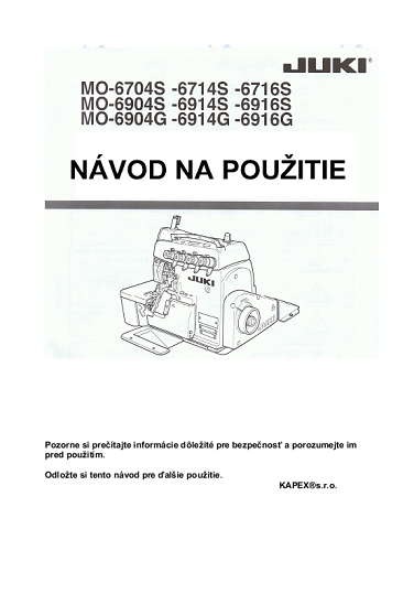 JUKI MO-6704 Návod na použitie