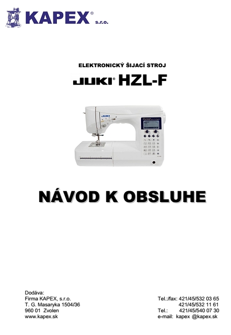 JUKI HZL-F Návod na použitie