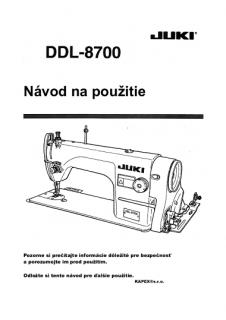 JUKI DDL- 8700 Návod na použitie