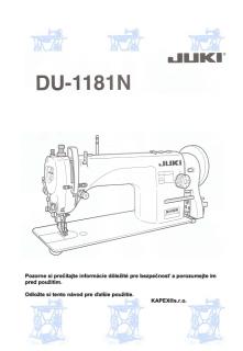 JUKI DU-1181 Návod na použitie