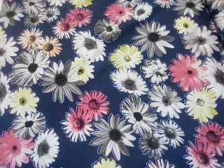 Riflovina-košeľovina tenká-farebné kvety 