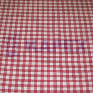 Bavlna -červeno biela kocka tkaná